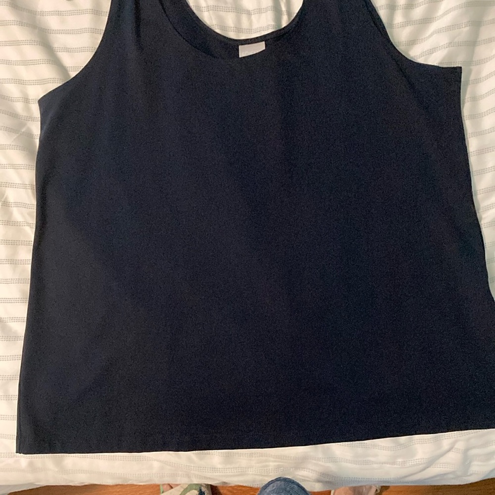 Chico's Blue Boxy Sleeveless Tank Top